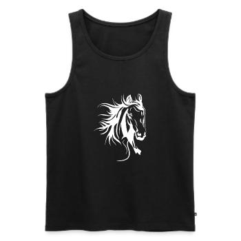 Amoureux des chevaux Tête de cheval Chevaux - Débardeur bio Premium Homme - noir - Devant - AI Model Male 178 light (178cm)