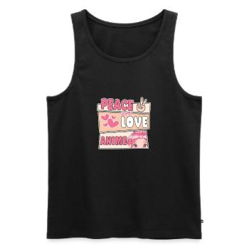 Manga japonais mignon femmes filles cadeau Otaku Kawaii - Débardeur bio Premium Homme - noir - Devant - AI Model Male 178 light (178cm)