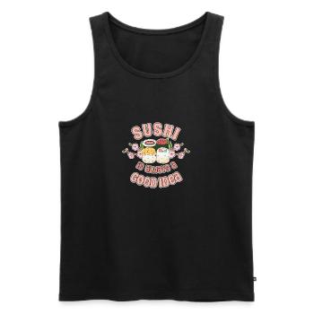 Les sushis pour les amateurs de cuisine japonaise sont toujours une bonne idée - Débardeur bio Premium Homme - noir - Devant - Michal (187cm)