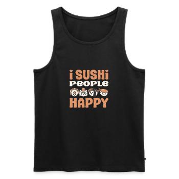 Sushi Lover I Sushi People Happy - Men's Premium Organic Tank Top - black - Front - AI Model Male 178 light (178cm)