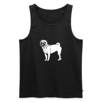 Pug Funny Dogs Dog Portrait Wilsigns - Men's Premium Organic Tank Top - black - Front - Michal (187cm)