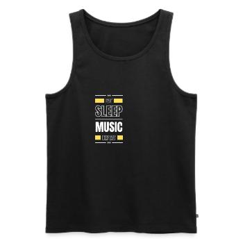 eat sleep music repeat gift idea saying - Men's Premium Organic Tank Top - black - Front - Michal (187cm)