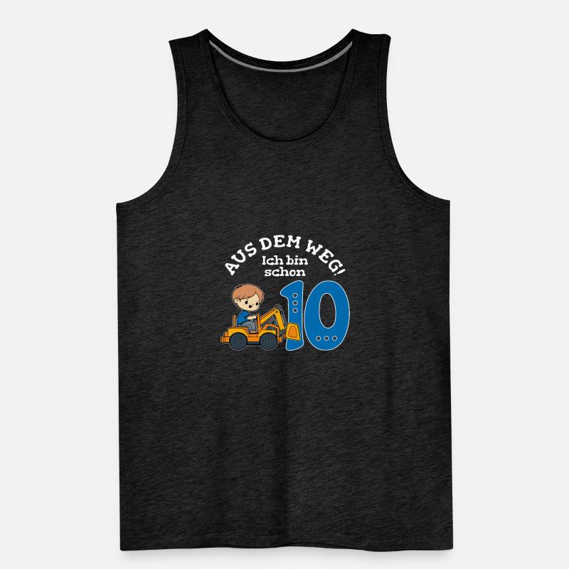 10. Geburtstag Bagger Junge Männer Premium Bio Tank Top