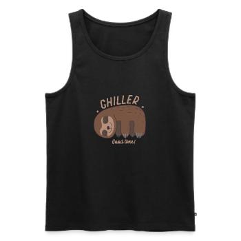 Faultier Chiller Faultier Humor Wandkunst - Männer Premium Bio Tank Top - Schwarz - Vorne - AI Model Male 178 light (178cm)