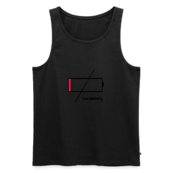 low_battery - Débardeur bio Premium Homme - noir - Devant - AI Model Male 178 light (178cm)