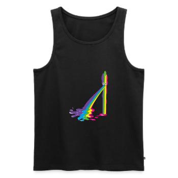 asperges, arc-en-ciel, asperges caca, colorées - Débardeur bio Premium Homme - noir - Devant - AI Model Male 178 light (178cm)