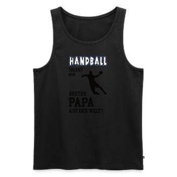 Handball Bester Papa Vater Vatertag Geburtstag - Männer Premium Bio Tank Top - Schwarz - Vorne - Michal (187cm)