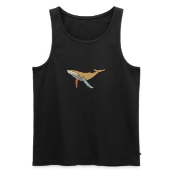 Wal - Buckelwal - Retro - Geschenk - Männer Premium Bio Tank Top - Schwarz - Vorne - Michal (187cm)