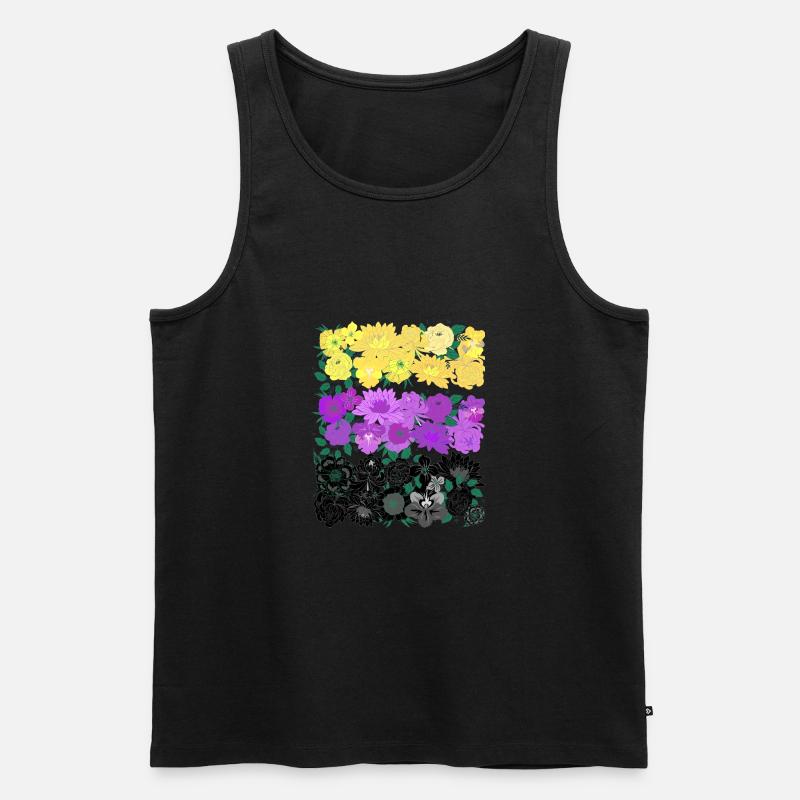 Non binary flower flag - Männer Premium Bio Tank Top - Schwarz