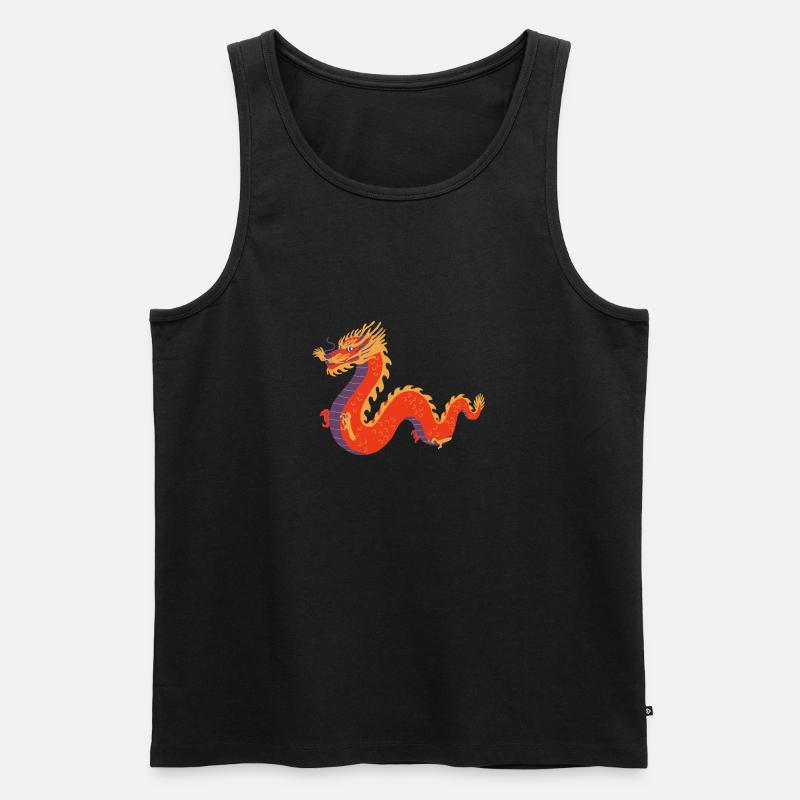 Drache Asiatisch - Männer Premium Bio Tank Top - Schwarz