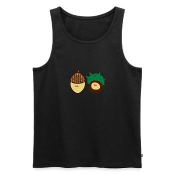 Acorn and chestnut - Men's Premium Organic Tank Top - black - Front - AI Model Male 178 light (178cm)