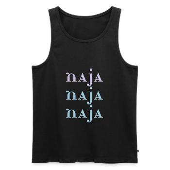 Naja Schriftzug Idee Geschenk Motto Wort - Männer Premium Bio Tank Top - Schwarz - Vorne - AI Model Male 178 light (178cm)