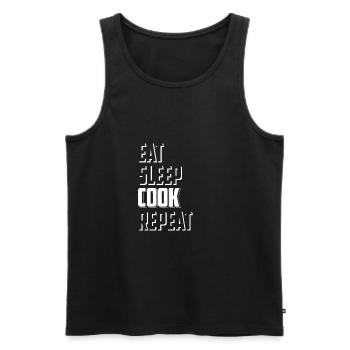 Eat Sleep Cook Repeat T-Shirt Chef Cook - Men's Premium Organic Tank Top - black - Front - Michal (187cm)