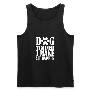 Dog Trainer I Make Sit Happen T-Shirt Dog Trainer - Men's Premium Organic Tank Top - black - Front - Michal (187cm)