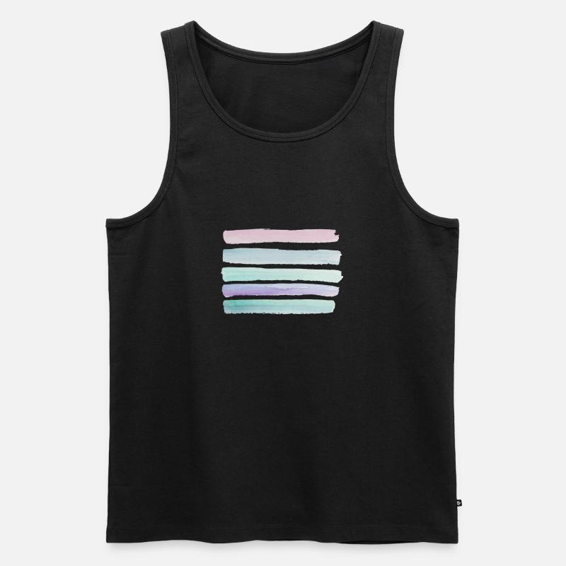 Watercolour - Männer Premium Bio Tank Top - Schwarz