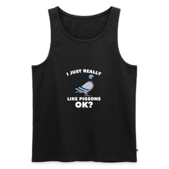 I Just Really Like Pigeons OK? Pigeons - Men's Premium Organic Tank Top - black - Front - AI Model Male 178 light (178cm)