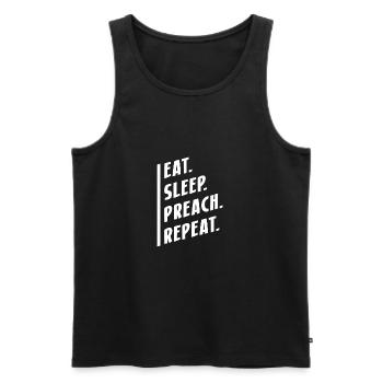 Eat Sleep Preach Repeat Gift Church - Débardeur bio Premium Homme - noir - Devant - Michal (187cm)