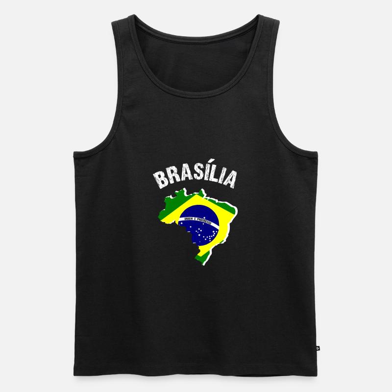 Brasilien - Männer Premium Bio Tank Top - Schwarz