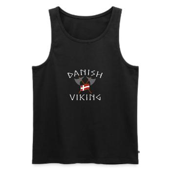 Danish Viking Dane Denmark T-Shirt Vikings - Men's Premium Organic Tank Top - black - Front - AI Model Male 178 light (178cm)