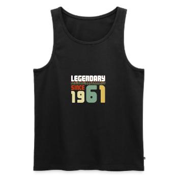 Legendary Since 1961 T-Shirt 60. Geburtstag - Männer Premium Bio Tank Top - Schwarz - Vorne - Michal (187cm)