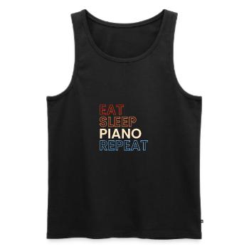 Eat Sleep Piano Repeat Geschenk Klavier - Männer Premium Bio Tank Top - Schwarz - Vorne - Michal (187cm)