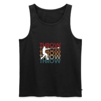Vintage Retro Throw Hammer Throw Hammer Thrower Chemise - Débardeur bio Premium Homme - noir - Devant - AI Model Male 178 light (178cm)