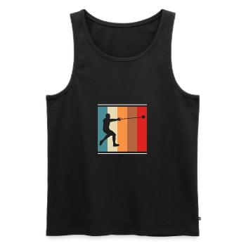 Vintage Retro Hammer Thrower Hammer Throw Shirt - Débardeur bio Premium Homme - noir - Devant - AI Model Male 178 light (178cm)