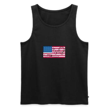 USA Flag America Flag Make Up Artist - Men's Premium Organic Tank Top - black - Front - AI Model Male 178 light (178cm)