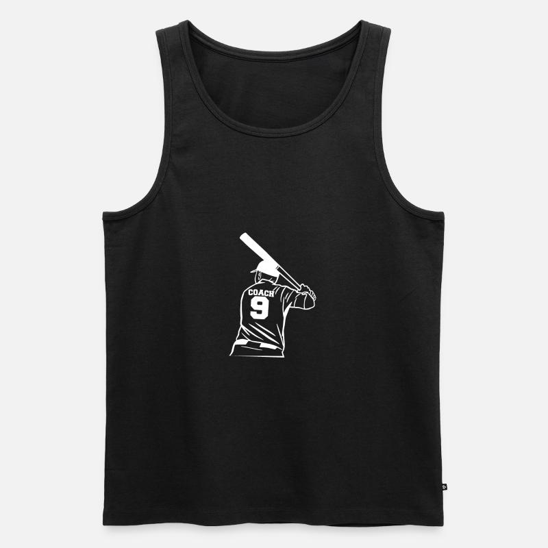 Baseball Coach Trainer Shirt Geschenk - Männer Premium Bio Tank Top - Schwarz