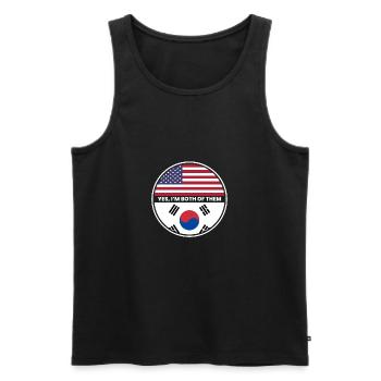 Oui, je suis tous les deux Japon États-Unis - Débardeur bio Premium Homme - noir - Devant - Michal (187cm)