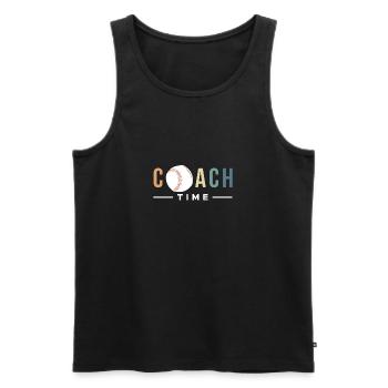 Coach Time Vintage Retro Shirt Gift - Men's Premium Organic Tank Top - black - Front - Michal (187cm)