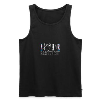 Barber Cut Gift Beard Chemise de coiffeur - Débardeur bio Premium Homme - noir - Devant - Michal (187cm)