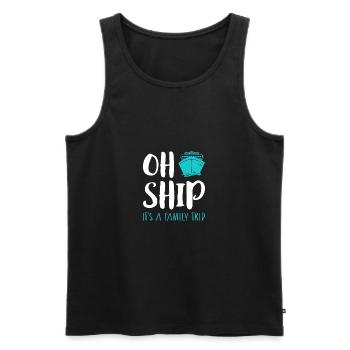 Oh Ship C’est un cadeau de chemise de voyage en famille - Débardeur bio Premium Homme - noir - Devant - Michal (187cm)