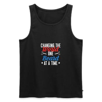 Changing The World One Beard At A Time - Men's Premium Organic Tank Top - black - Front - Michal (187cm)
