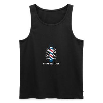 Barber Time Shirt Cadeau - Débardeur bio Premium Homme - noir - Devant - Michal (187cm)