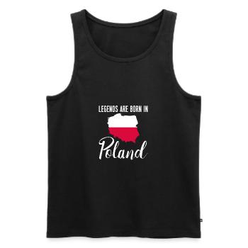 Legends Are Born In Poland Shirt Gift - Men's Premium Organic Tank Top - black - Front - Michal (187cm)