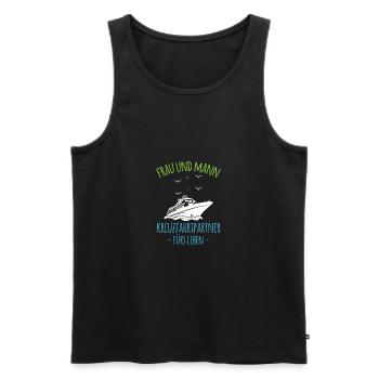 Frau Und Mann Kreuzfahrtpartner Fürs Leben Shirt - Männer Premium Bio Tank Top - Schwarz - Vorne - AI Model Male 178 light (178cm)