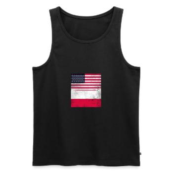 USA Flag Pologne Flag Gift Shirt - Débardeur bio Premium Homme - noir - Devant - Michal (187cm)