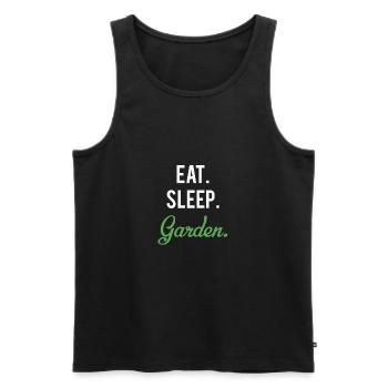 Eat Sleep Garden - Cadeau de chemise de fleuriste jardinier - Débardeur bio Premium Homme - noir - Devant - Michal (187cm)