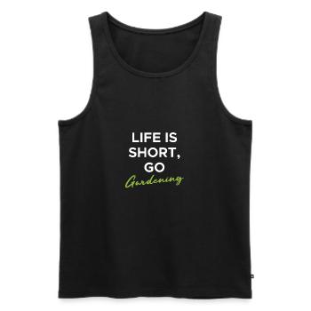 Life Is Short Go Gardening Chemise Gift Gardener - Débardeur bio Premium Homme - noir - Devant - Michal (187cm)