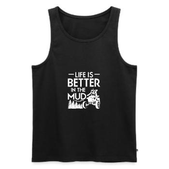 La vie est meilleure dans la chemise Mud Quad Rider - Débardeur bio Premium Homme - noir - Devant - Michal (187cm)