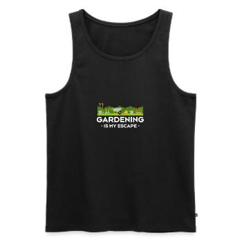 Le jardinage est mon jardinier de chemise d’évasion - Débardeur bio Premium Homme - noir - Devant - Michal (187cm)