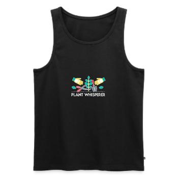 Plant Whisperer Shirt Gift Vintage Retro - Men's Premium Organic Tank Top - black - Front - Michal (187cm)