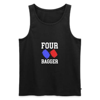 Four Bagger Shirt Geschenk Cornhole - Männer Premium Bio Tank Top - Schwarz - Vorne - Michal (187cm)