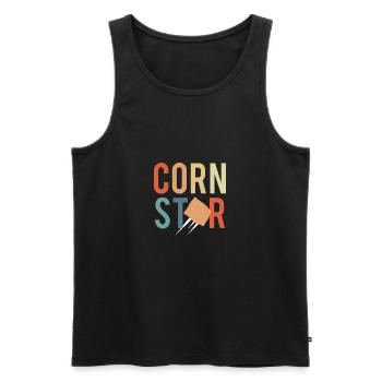 Corn Star Shirt Gift Cornhole - Men's Premium Organic Tank Top - black - Front - Michal (187cm)
