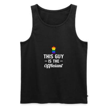 This Guy Is The Officant Official Wedding LGBT - Men's Premium Organic Tank Top - black - Front - AI Model Male 178 light (178cm)