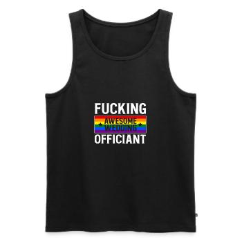 Putain de chemise officiante géniale CADEAU LGBT - Débardeur bio Premium Homme - noir - Devant - AI Model Male 178 light (178cm)