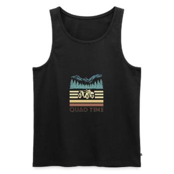 Vintage Retro Quad Time Shirt Gift - Men's Premium Organic Tank Top - black - Front - Michal (187cm)