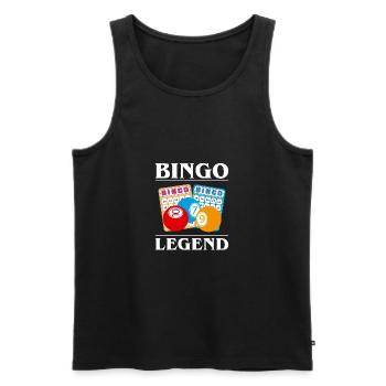 Bingo Legend Shirt Gift - Men's Premium Organic Tank Top - black - Front - Michal (187cm)