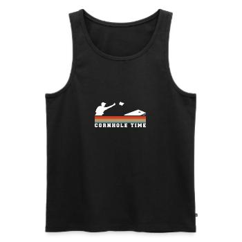 Cornhole Time Vintage Retro Gift - Men's Premium Organic Tank Top - black - Front - Michal (187cm)